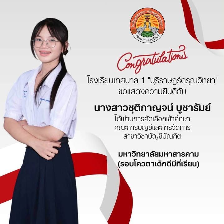 เทศบาลนครบุรีรัมย์แสดงความยินดีกับนักเรียนโรงเรียนเทศบาล ๑ "บุรีราษฎร์ดรุณวิทยา" ภาพที่ 3